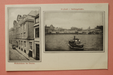Ansichtskarte AK Hamburg St Pauli 1905-1915 Verein für Handlungs Commis Landungsbrücken Geschäftshaus Architektur Ortsansicht
